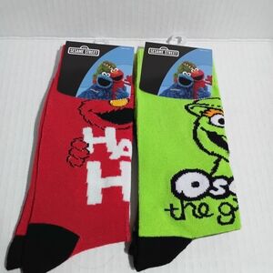 Sesame Street Red and Green Casual Socks